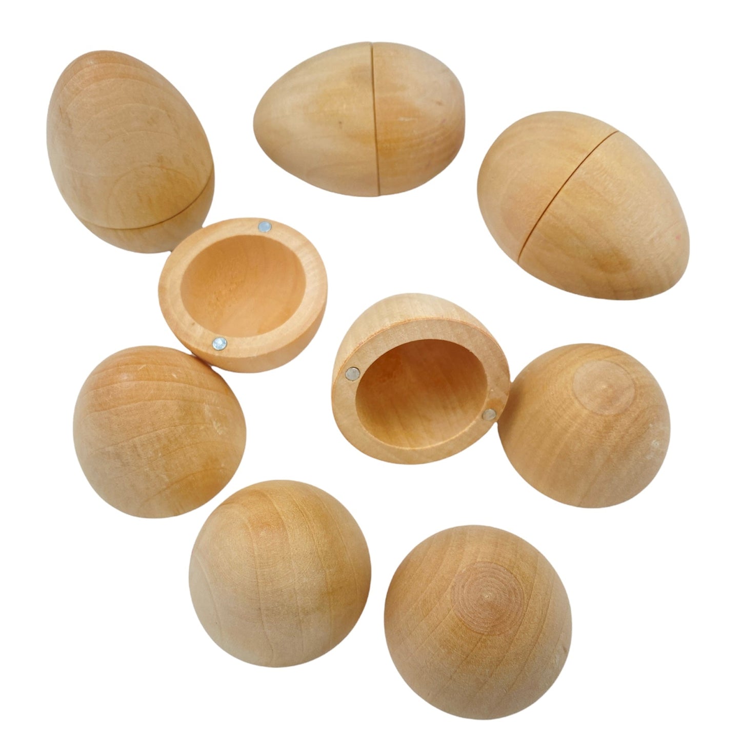 6 Pcs Magnetic Natural Wooden Eggs - The Nurturing Nook