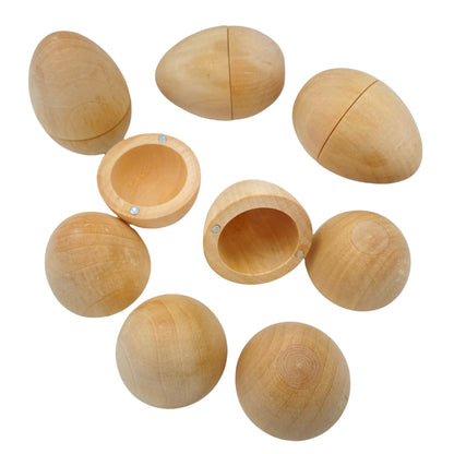 6 Pcs Magnetic Natural Wooden Eggs - The Nurturing Nook