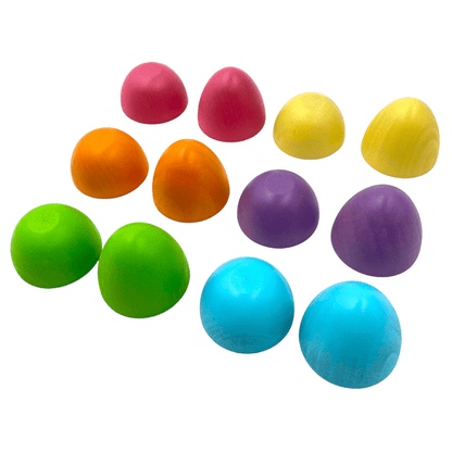 6 Pcs STAINED Magnetic Wooden Eggs in Pastel/Macaron Colors - The Nurturing Nook