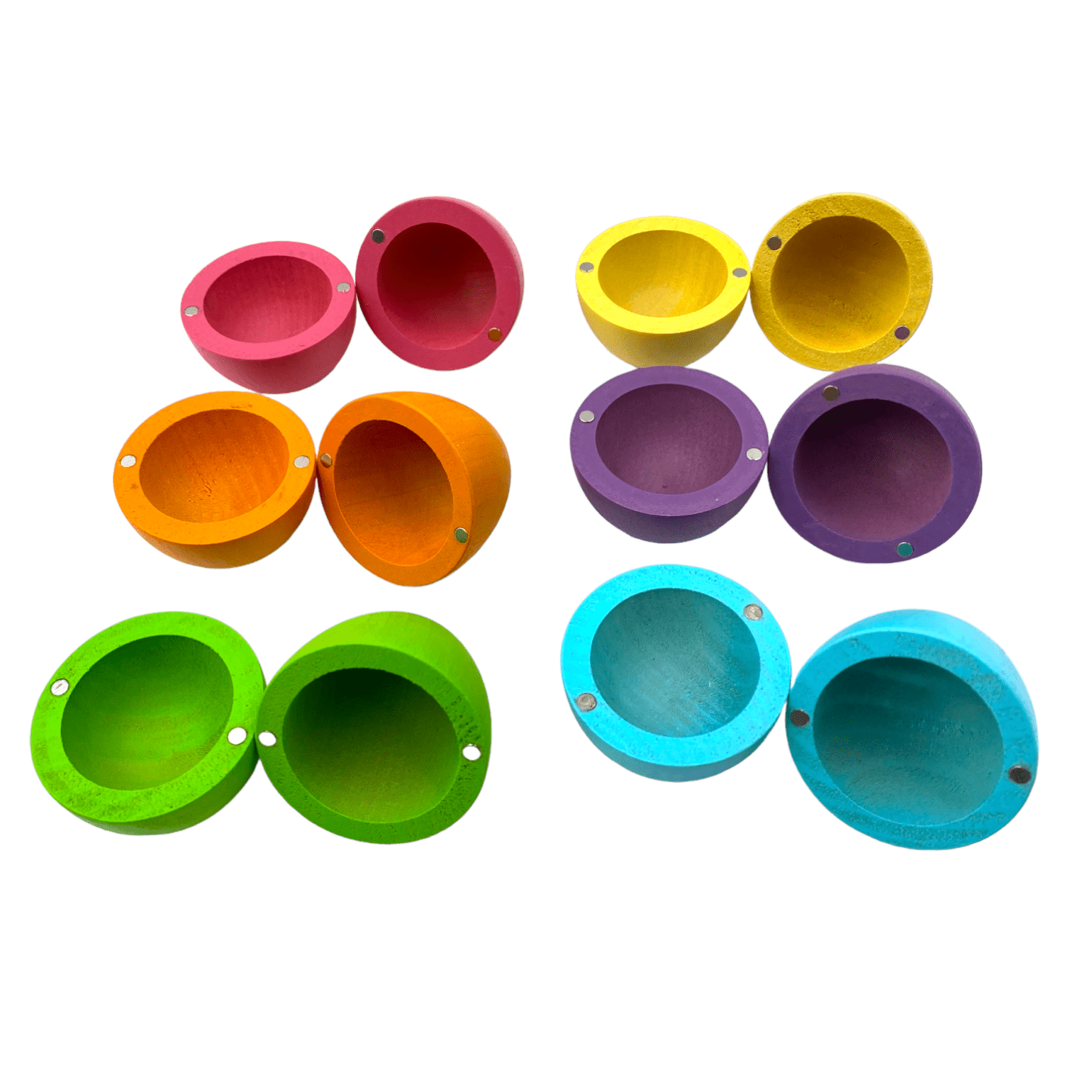 6 Pcs STAINED Magnetic Wooden Eggs in Pastel/Macaron Colors - The Nurturing Nook