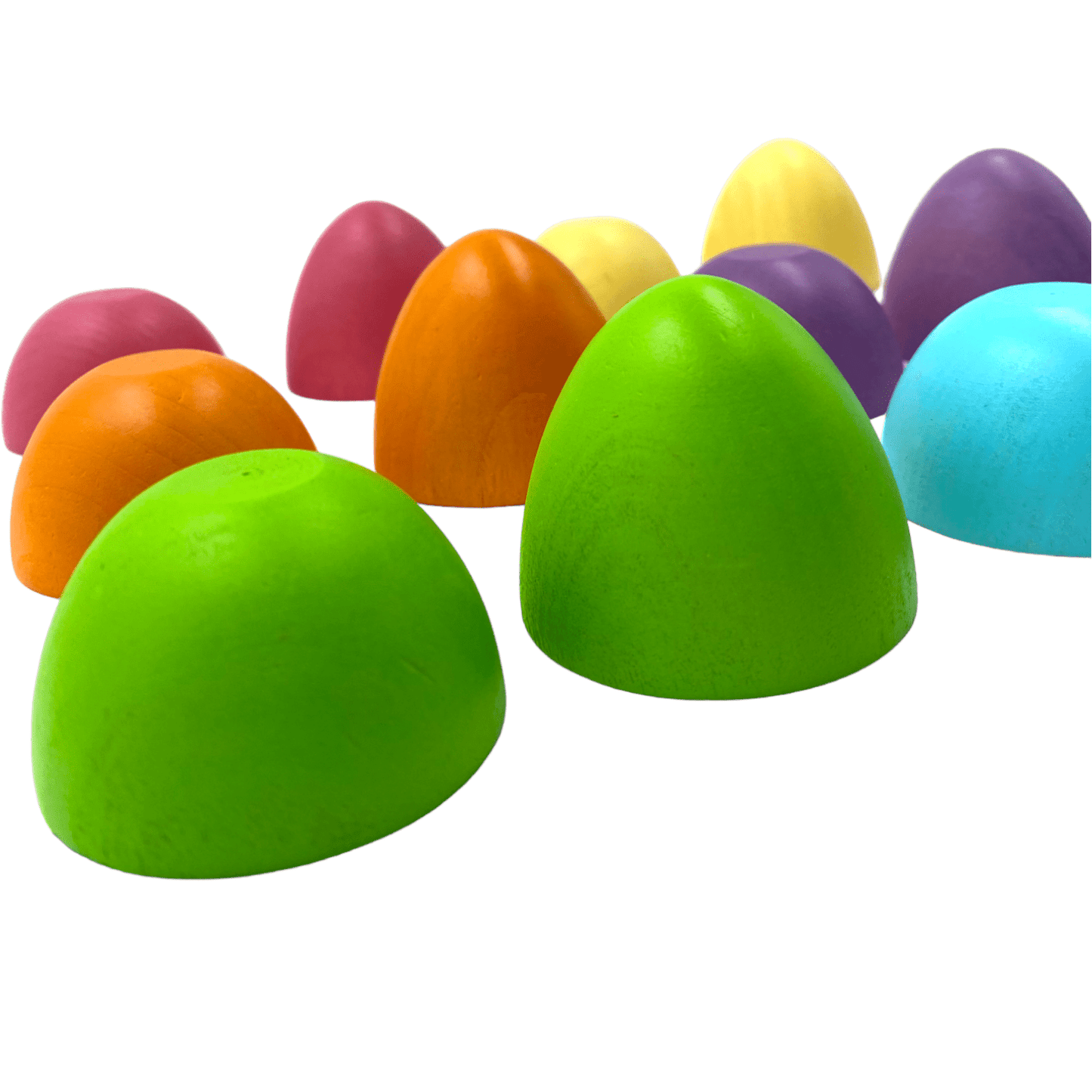 6 Pcs STAINED Magnetic Wooden Eggs in Pastel/Macaron Colors - The Nurturing Nook