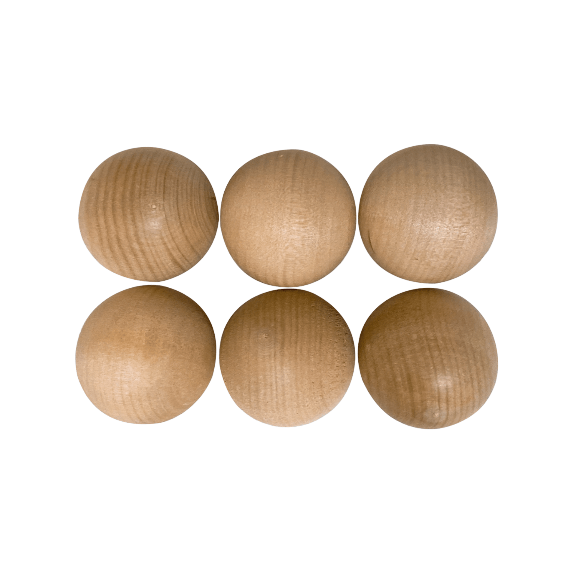 6 Pcs Wooden Balls in Natural Color Diameter 1.8 inches - The Nurturing Nook