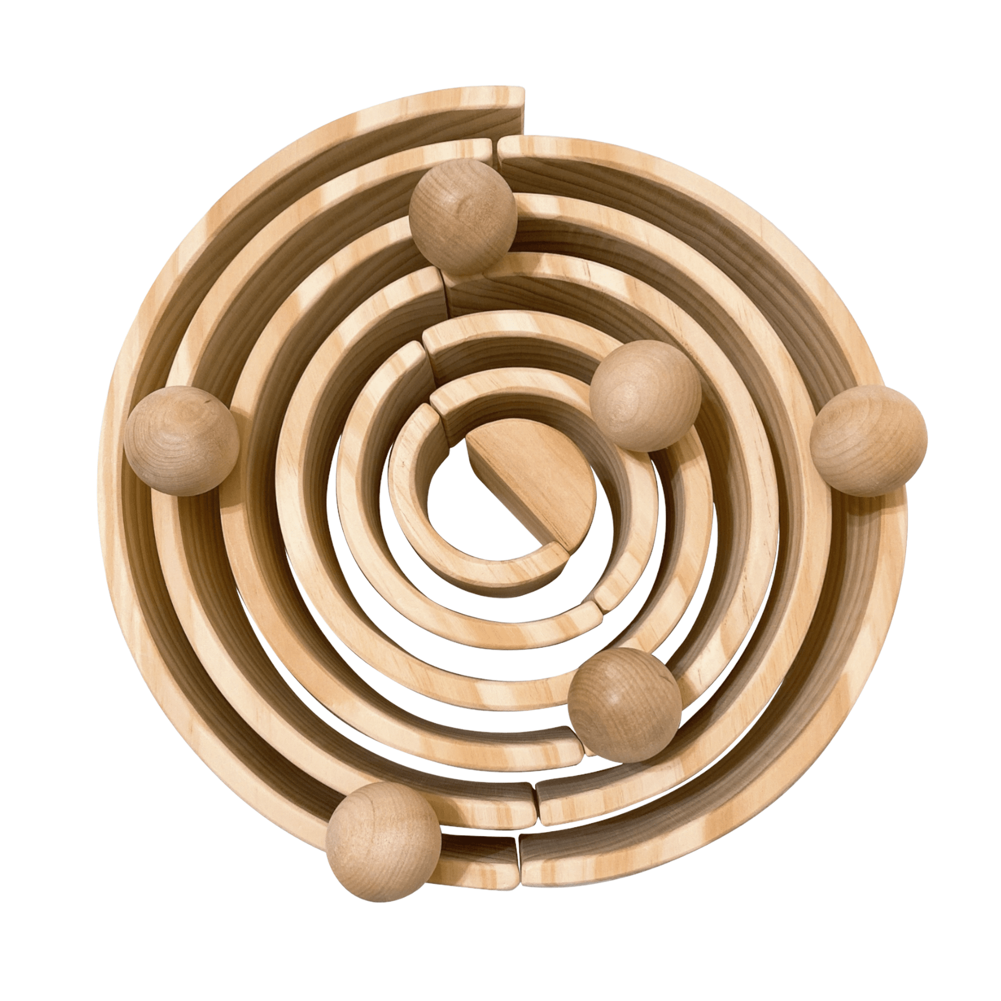 6 Pcs Wooden Balls in Natural Color Diameter 1.8 inches - The Nurturing Nook