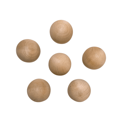 6 Pcs Wooden Balls in Natural Color Diameter 1.8 inches - The Nurturing Nook