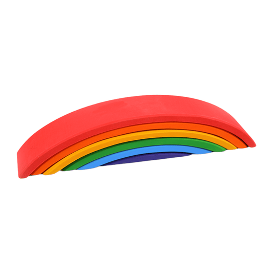 6 Pcs Wooden Rainbow Bridge Stacking Building Blocks - The Nurturing Nook