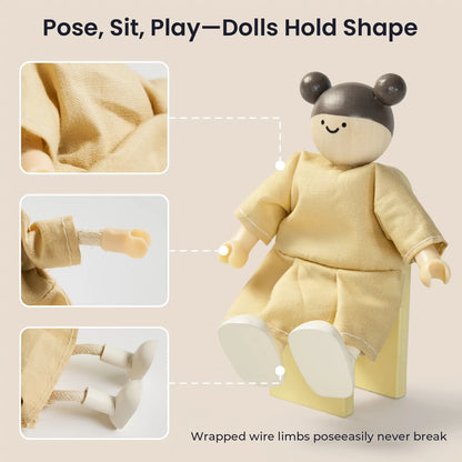 Tiny Land® Sweetwood Pegasus Dollhouse & Wooden Dollhouse Dolls