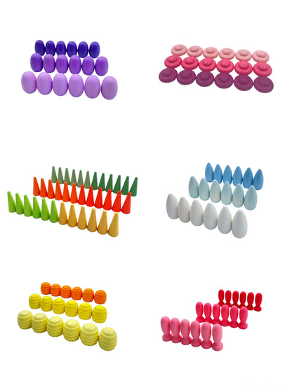 **Pre-order (Ships in 2-3 weeks)** NEW 252 Pcs Mandala Loose Parts with Mini Rainbow and Mini Natural Wooden Building Blocks Play Set