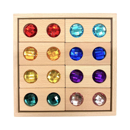 8 Pcs Rectangular Gemmed Blocks with Storage Tray - The Nurturing Nook