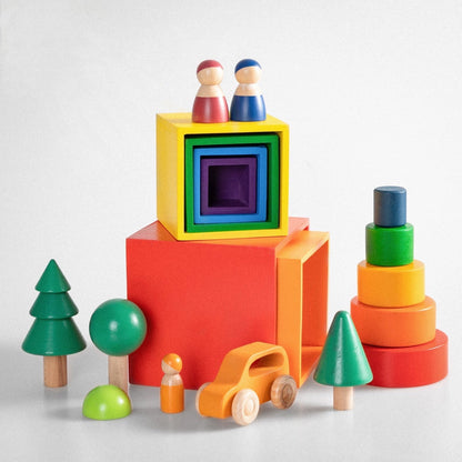 8 Pcs Wooden Trees Toy Set - The Nurturing Nook