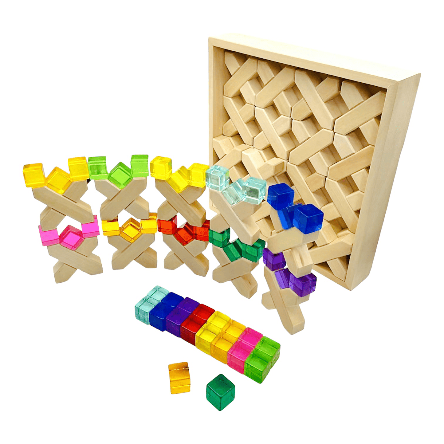 80 Pcs Combination Set with 32 X - shape and 48 Lucite Cubes - The Nurturing Nook