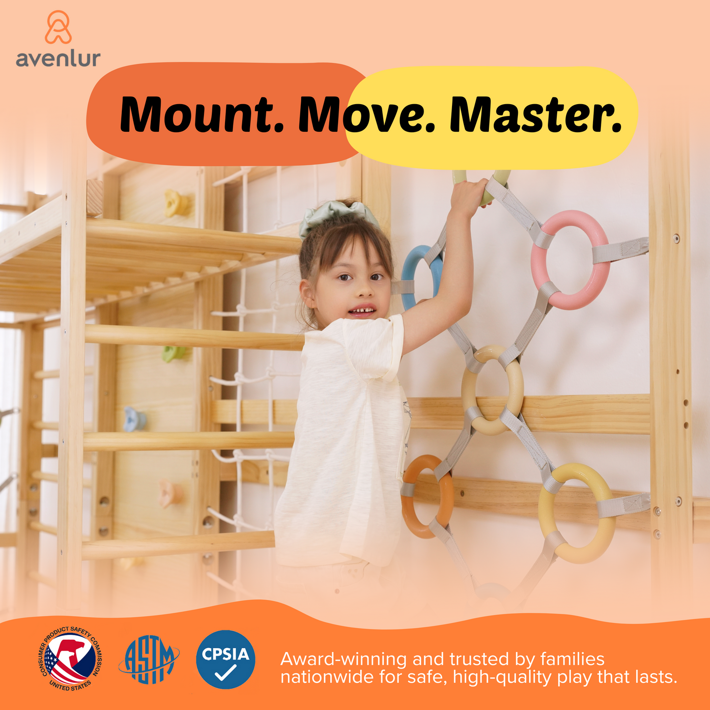 Walnut Modular 9-in-1 Swedish Ladder Wall Gym – Indoor Climber for Kids & Toddlers 95" Height
