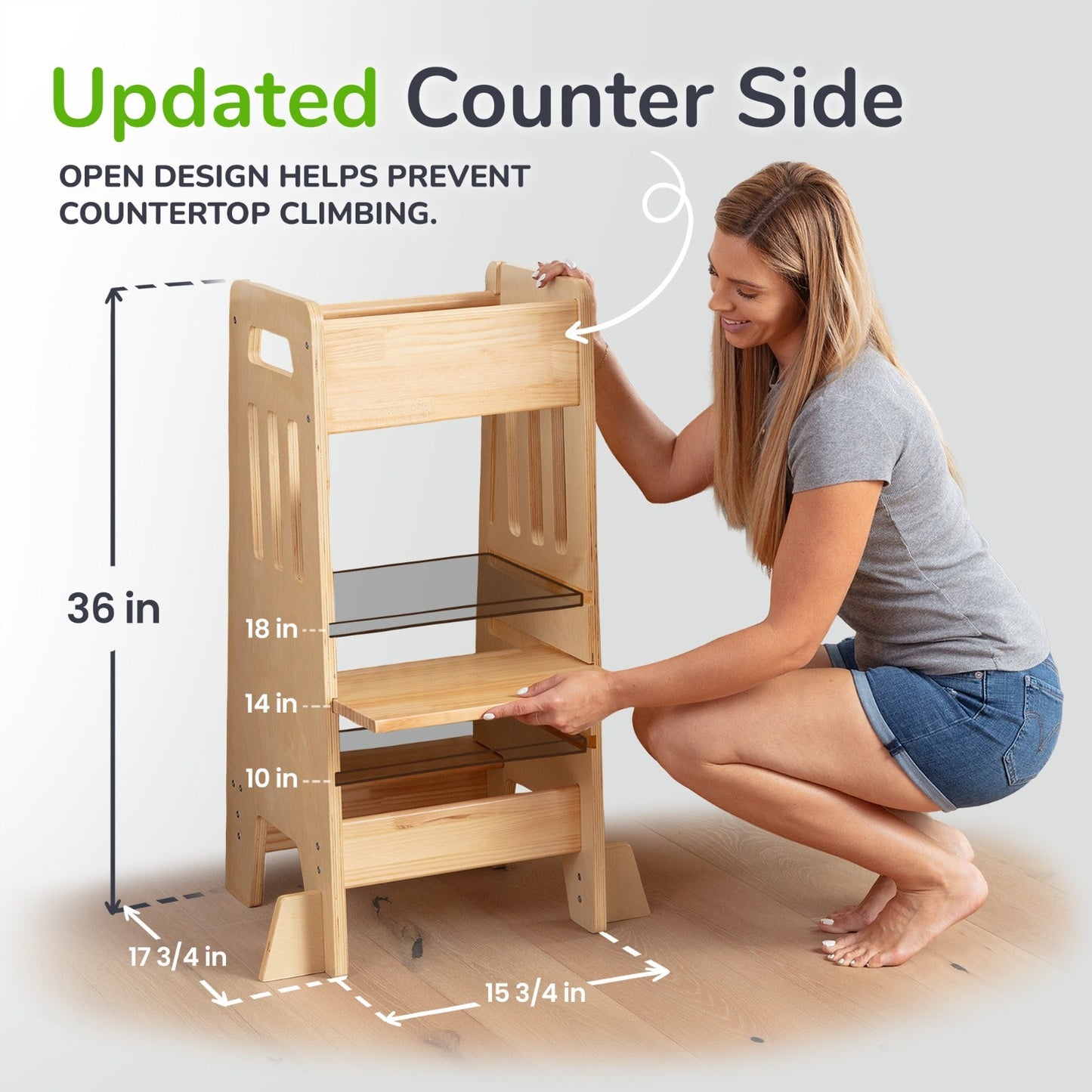 Standing Toddler Tower with Sliding Safety Door