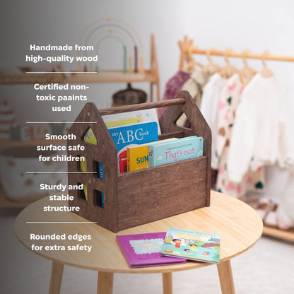 Dark Walnut Montessori Book Shelves
