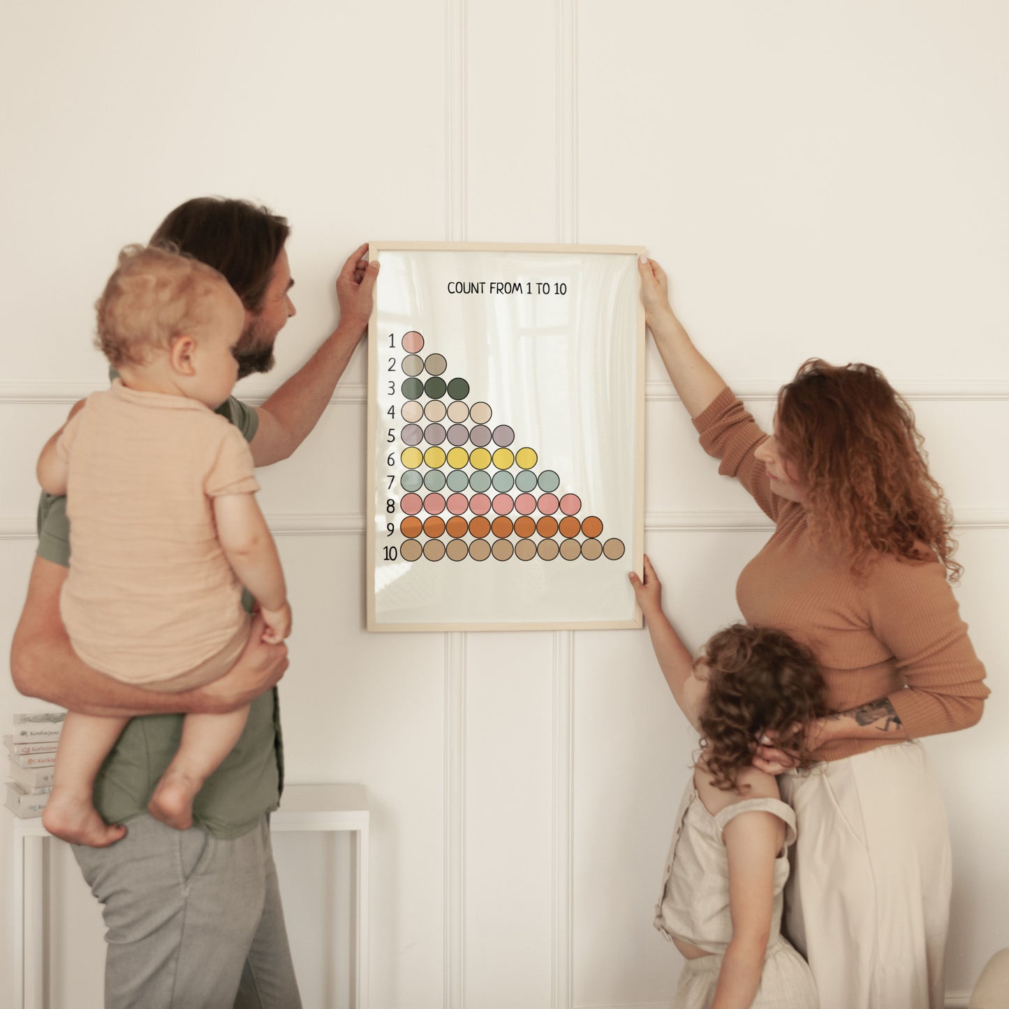 Count 1 to 10 with Montessori Beads Poster - Educational Printable Wall Art for Kids, Classroom & Homeschool | Digital Download
