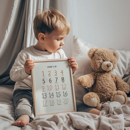 Numbers 1-20 Learning Poster - Educational Print for Kids, Homeschool, Montessori & Nursery Decor | Digital Download