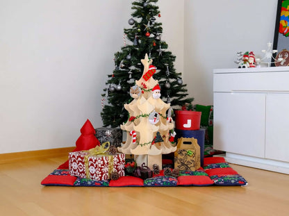 Wooden Christmas Tree & Felt Ornaments