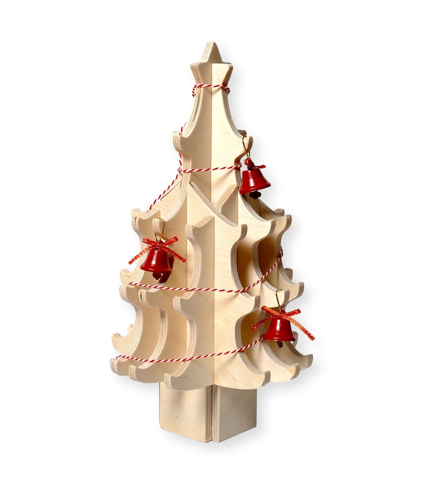 Wooden Christmas Tree & Felt Ornaments