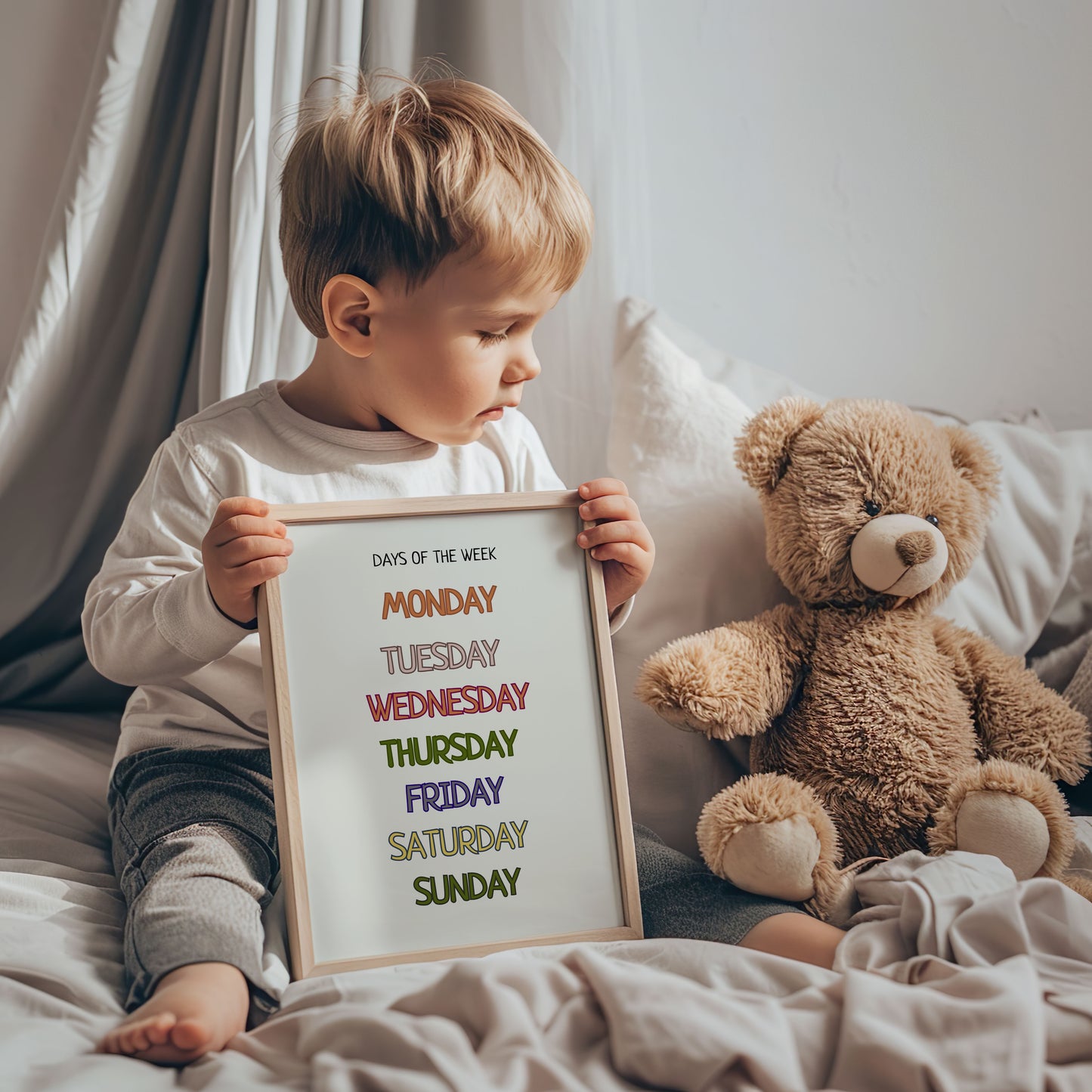 Days of the Week Poster - Montessori Educational Printable for Kids, Classroom & Nursery Decor | Digital Download
