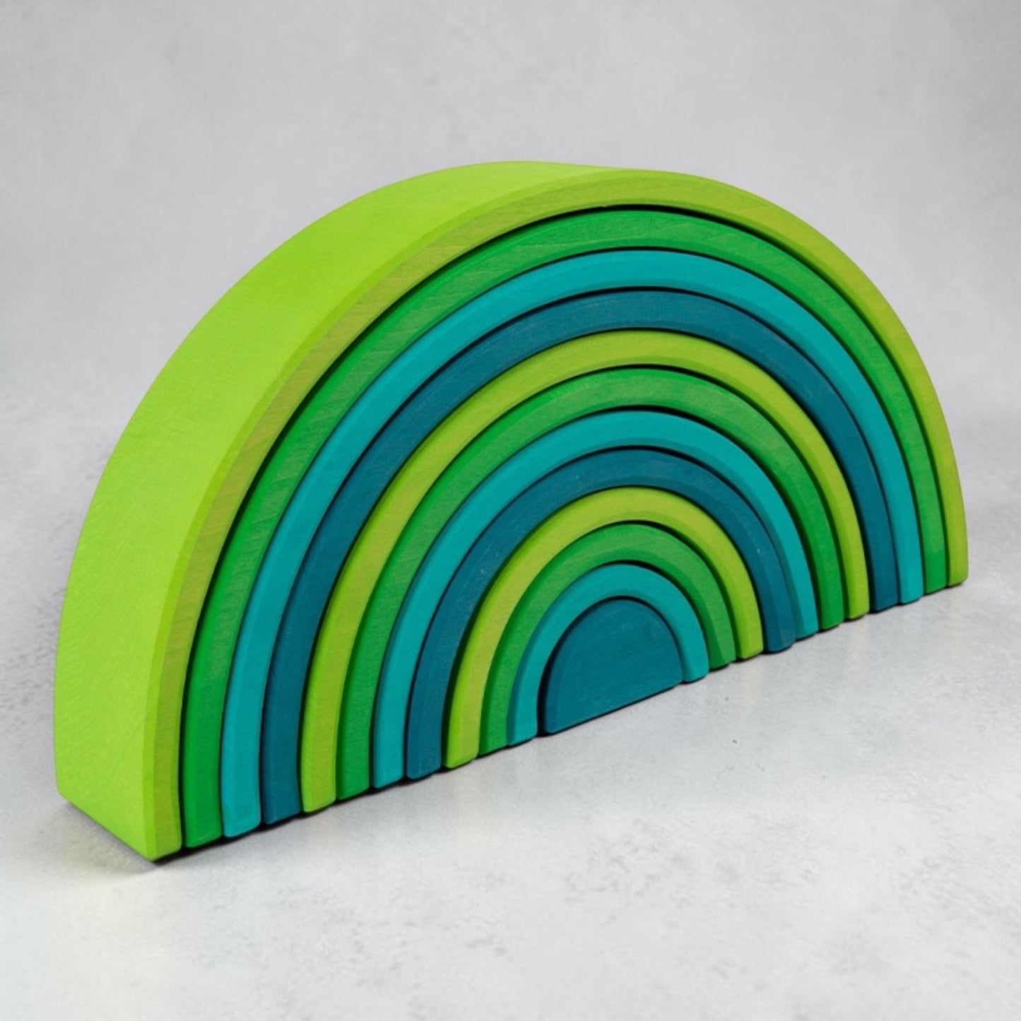 **Pre-order (Ships in 2-3 Weeks)** 12 Pcs STAINED Large Basswood Rainbow Stacking Blocks Meadow Green