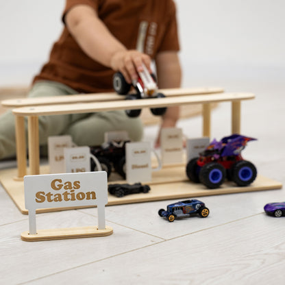 Wooden Gas Station Toy