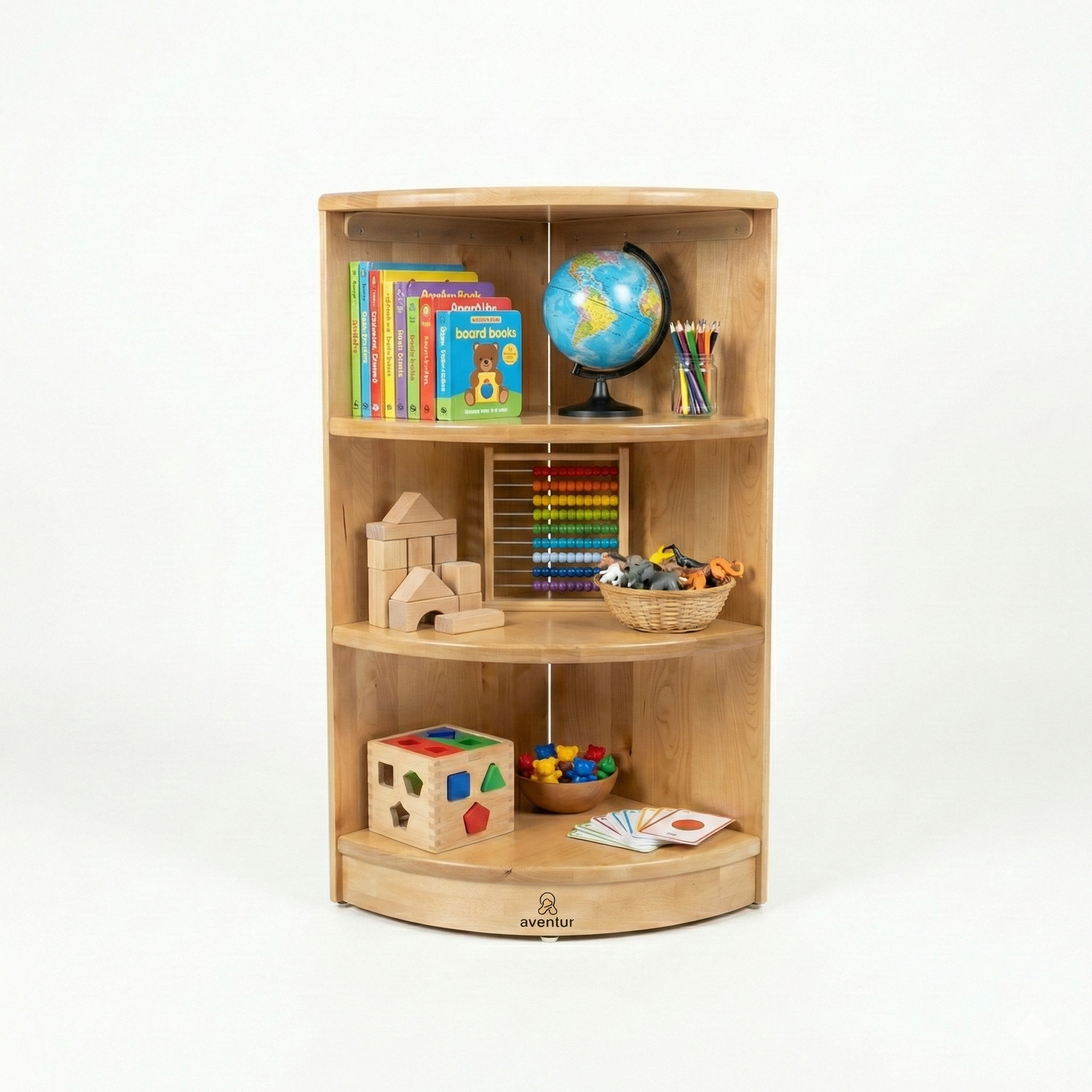 Montessori Classroom Corner Shelf - 32" Tall