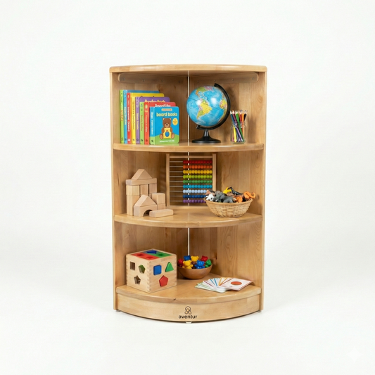 Montessori Classroom Corner Shelf - 32" Tall