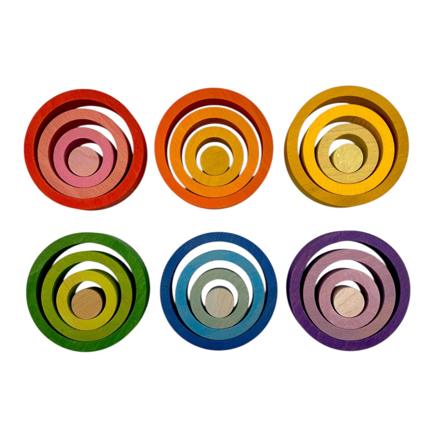 **Pre-order (Ships in 2-3 Weeks)**24-Piece Rainbow Nesting Rings