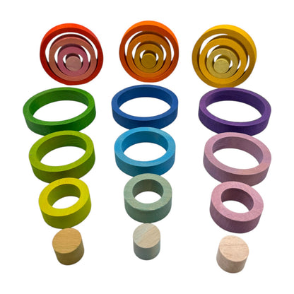 **Pre-order (Ships in 2-3 Weeks)**24-Piece Rainbow Nesting Rings