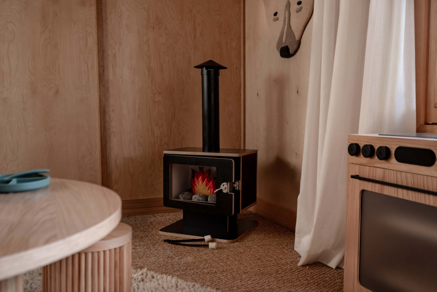 Wooden Play Fireplace – Imaginative Indoor Pretend Play