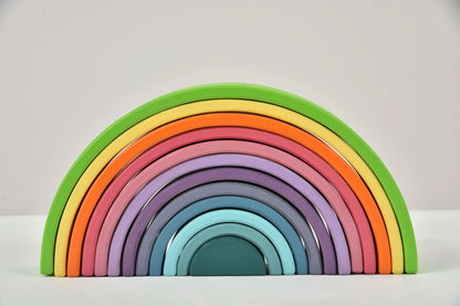 Rainbow wooden blocks for toddlers – Montessori stacking set