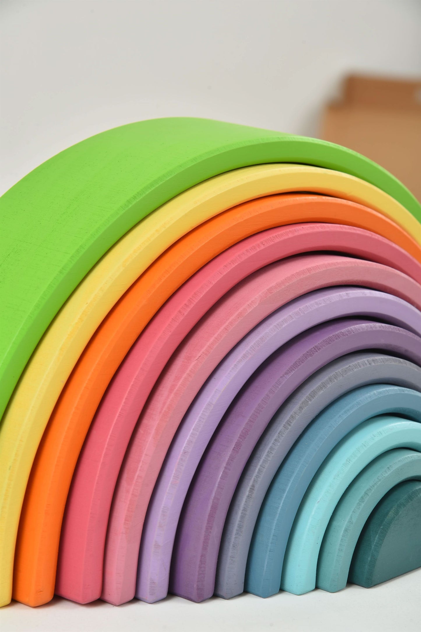 Rainbow wooden blocks for toddlers – Montessori stacking set