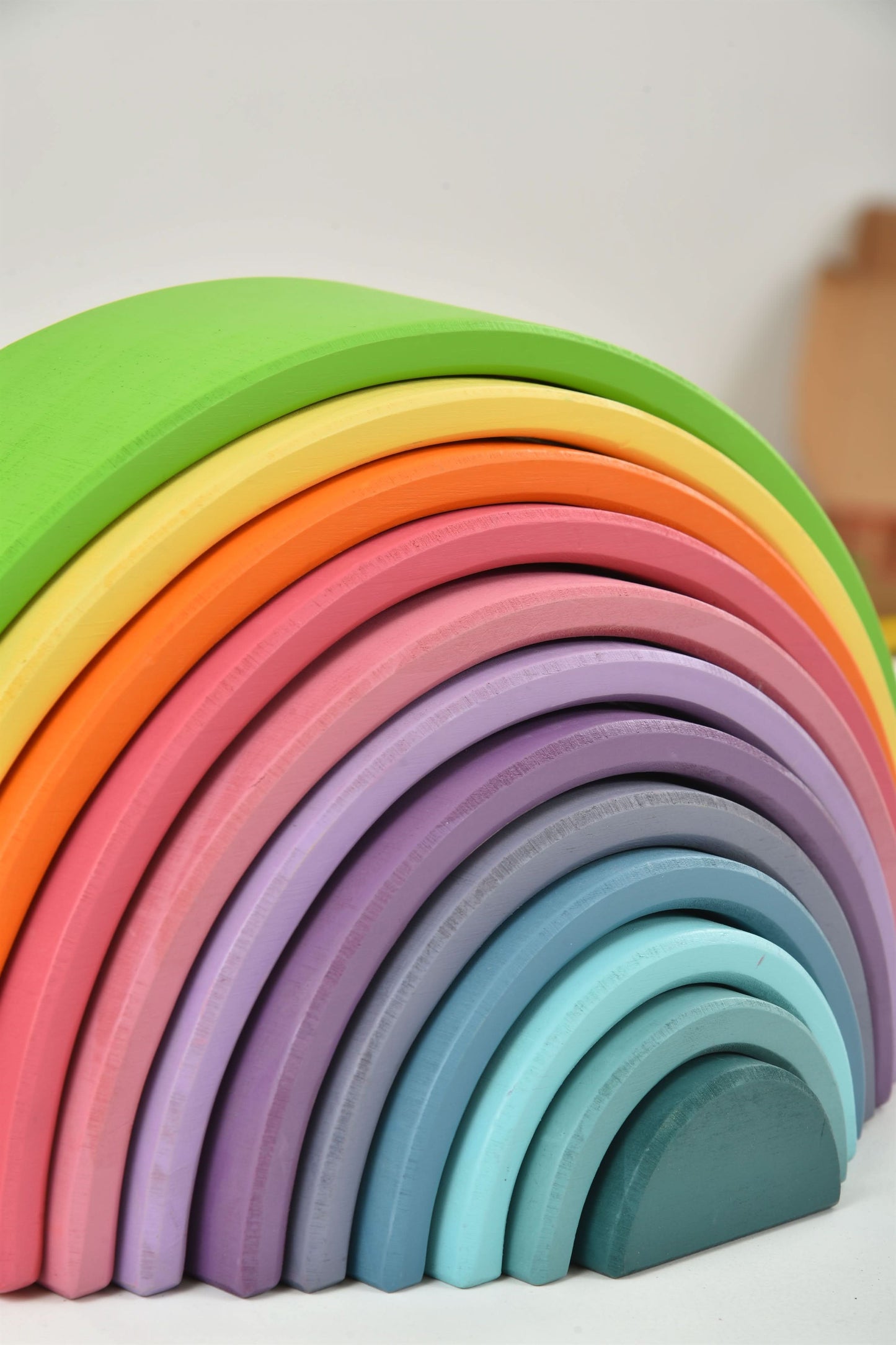 Rainbow wooden blocks for toddlers – Montessori stacking set