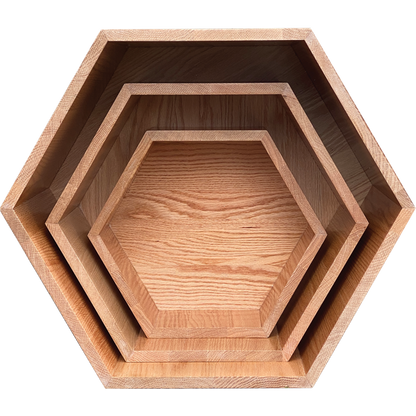 Hexagon Nesting Tables (Set of 3) | Solid European Oak