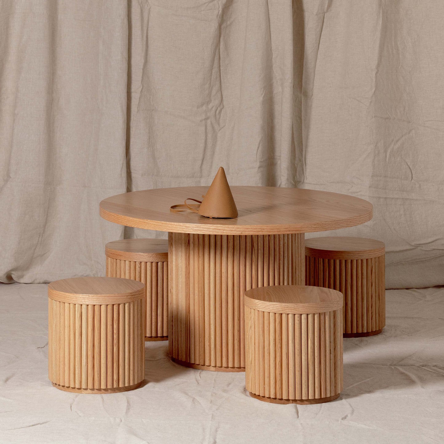 Fluted Round Stool