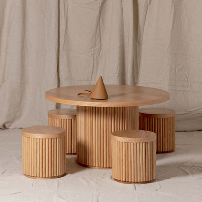 Fluted Round Stool