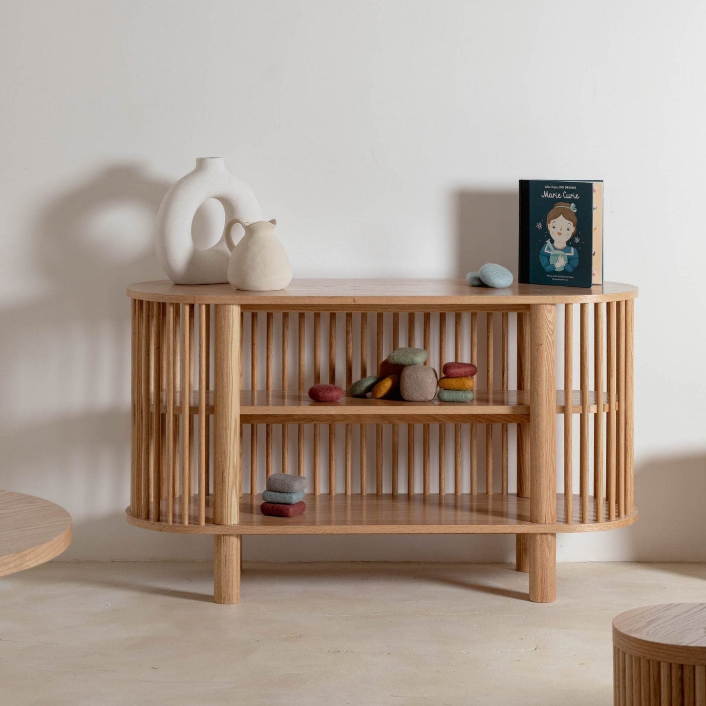 Oak Two Tiered Fluted Shelf