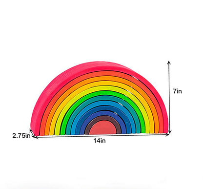 Rainbow wooden blocks for toddlers – Montessori stacking set