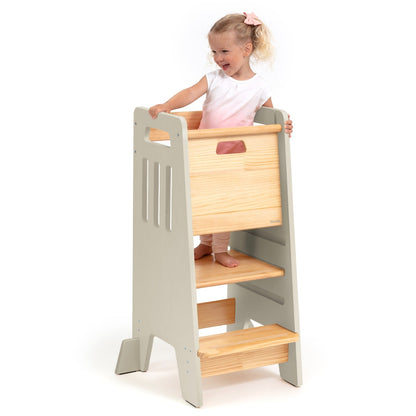Standing Toddler Tower with Sliding Safety Door