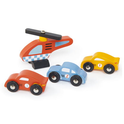 Tender Leaf blue bird service station wooden garage playset