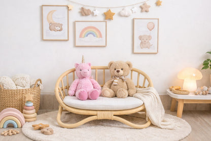 The "Petite Reverie" Miniature Rattan Doll Couch