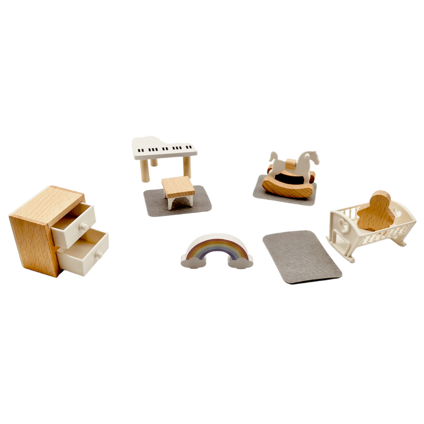 **Pre-order (Ships in 1-2 Weeks)** Wooden dollhouse miniature furniture play set