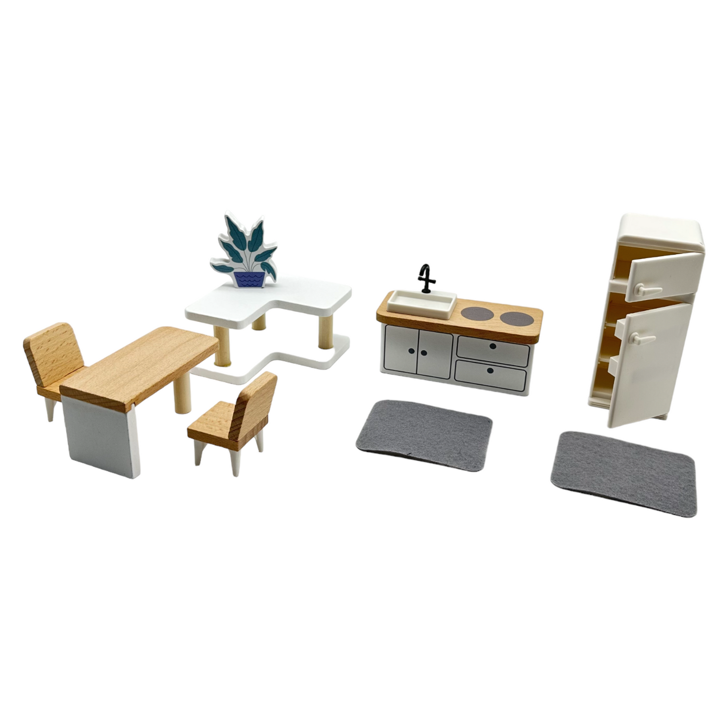 **Pre-order (Ships in 1-2 Weeks)** Wooden dollhouse miniature furniture play set