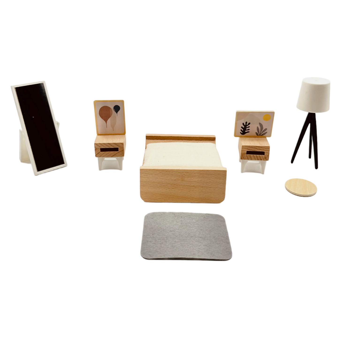 **Pre-order (Ships in 1-2 Weeks)** Wooden dollhouse miniature furniture play set