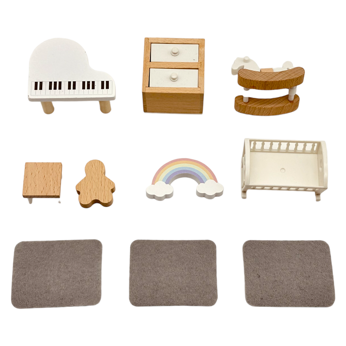 **Pre-order (Ships in 1-2 Weeks)** Wooden dollhouse miniature furniture play set