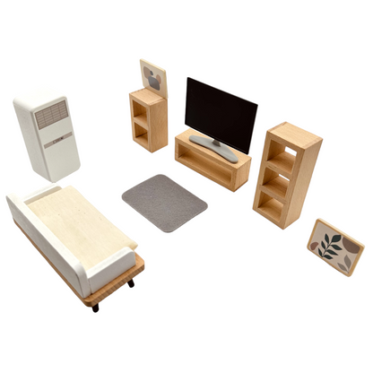 **Pre-order (Ships in 1-2 Weeks)** Wooden dollhouse miniature furniture play set