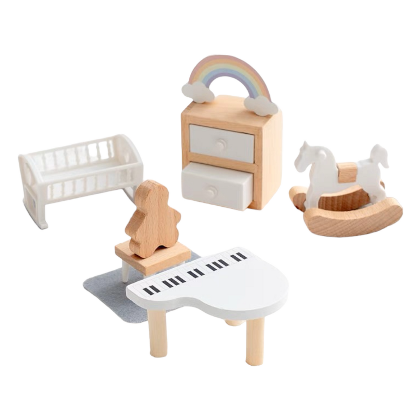 **Pre-order (Ships in 1-2 Weeks)** Wooden dollhouse miniature furniture play set