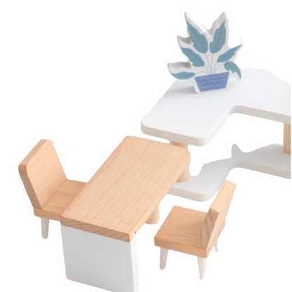 **Pre-order (Ships in 1-2 Weeks)** Wooden dollhouse miniature furniture play set