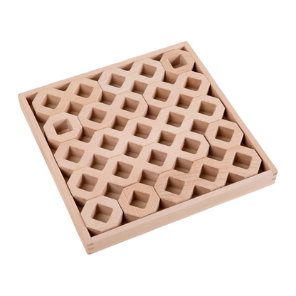 **Pre-order (Ships in 2-3 weeks)** 12 Pcs Wooden Windows Building Block Set with Storage Tray