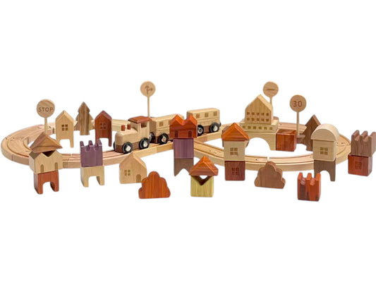 **Pre-order (Ships in 2-3 weeks)** 56 PCS Town Exploration Train Set with Track