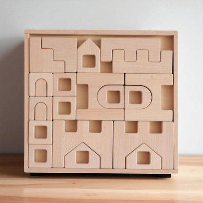 **Pre-order (Ships in 2-3 Weeks)**26 Pcs Fairy Tale Town Blocks Set with Storage Tray